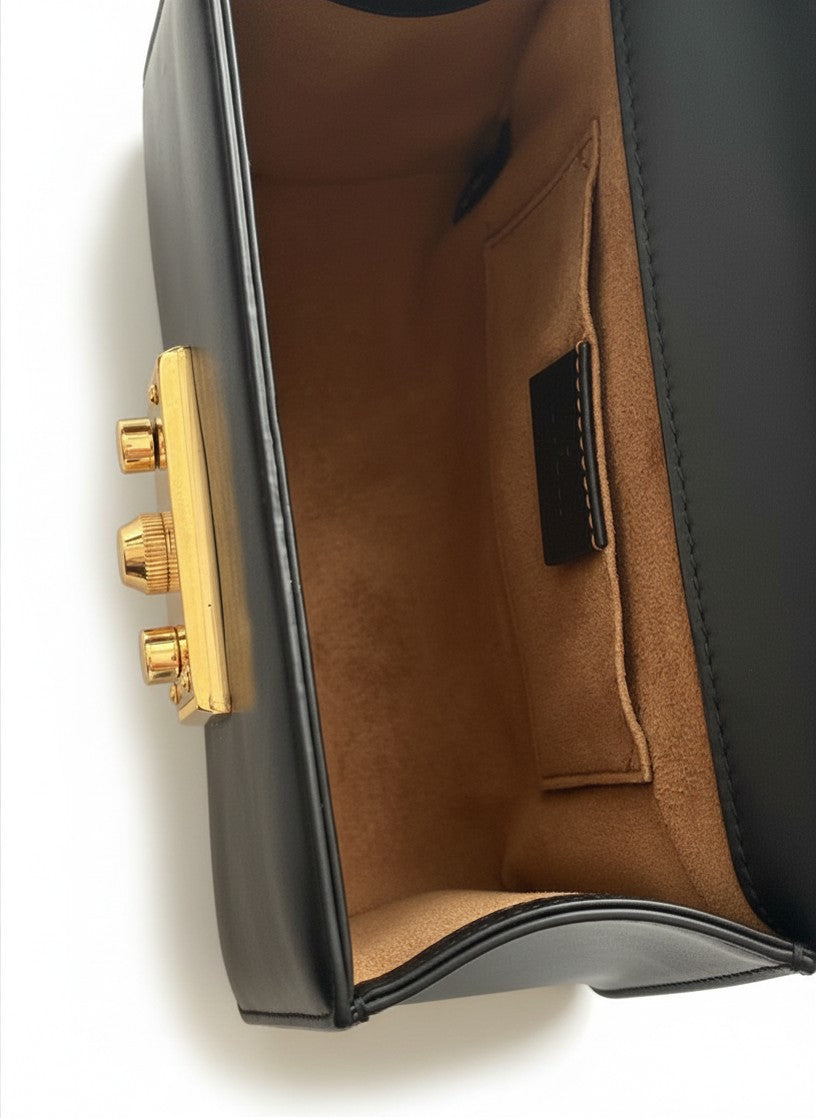 Gucci Black Leather Small Padlock Shoulder Bag