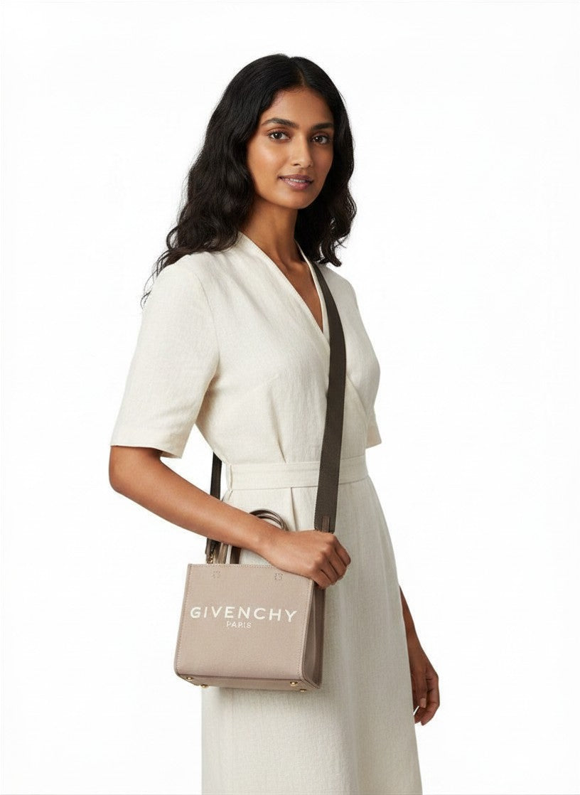 Givenchy  Mini G Tote Shopping Bag In Canvas