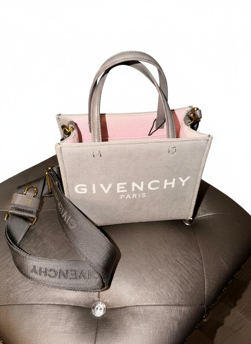 Givenchy  Mini G Tote Shopping Bag In Canvas