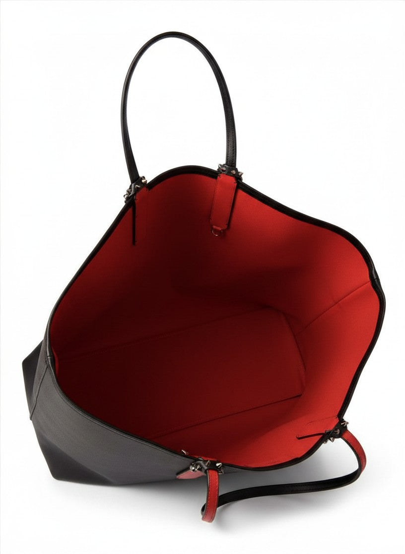 Christian Louboutin Black Grained Leather Cabata Tote Bag