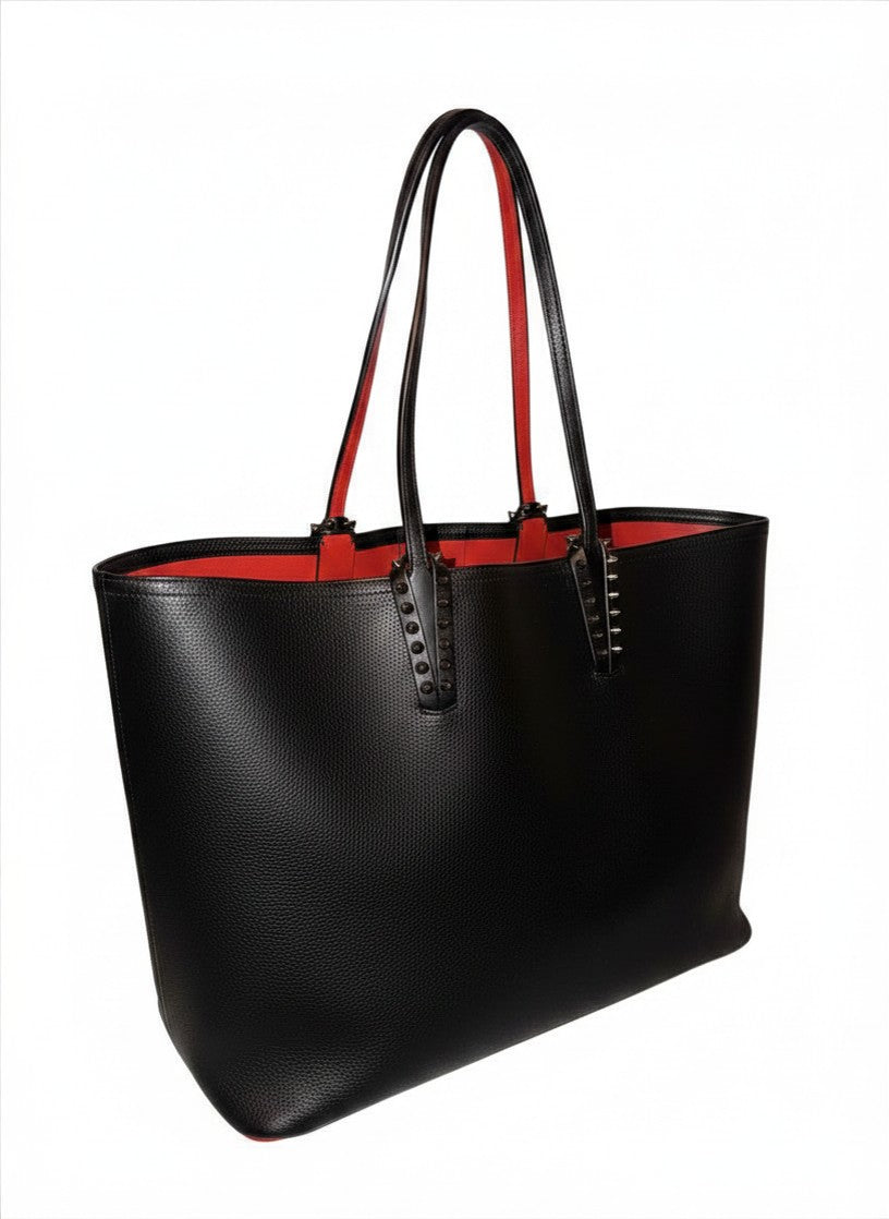 Christian Louboutin Black Grained Leather Cabata Tote Bag