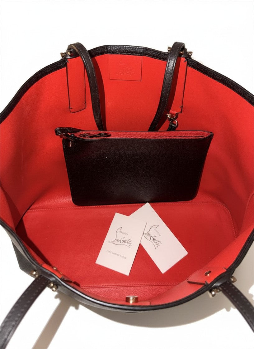 Christian Louboutin Black Grained Leather Cabata Tote Bag