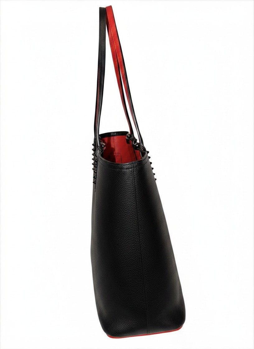 Christian Louboutin Black Grained Leather Cabata Tote Bag