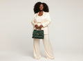 Dolce and Gabbana Green Pony Hair Leopard Sicily Top Handle Bag