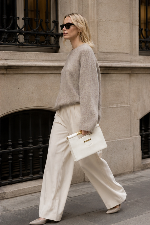 Yves Saint Laurent Vintage Structured Clutch – White