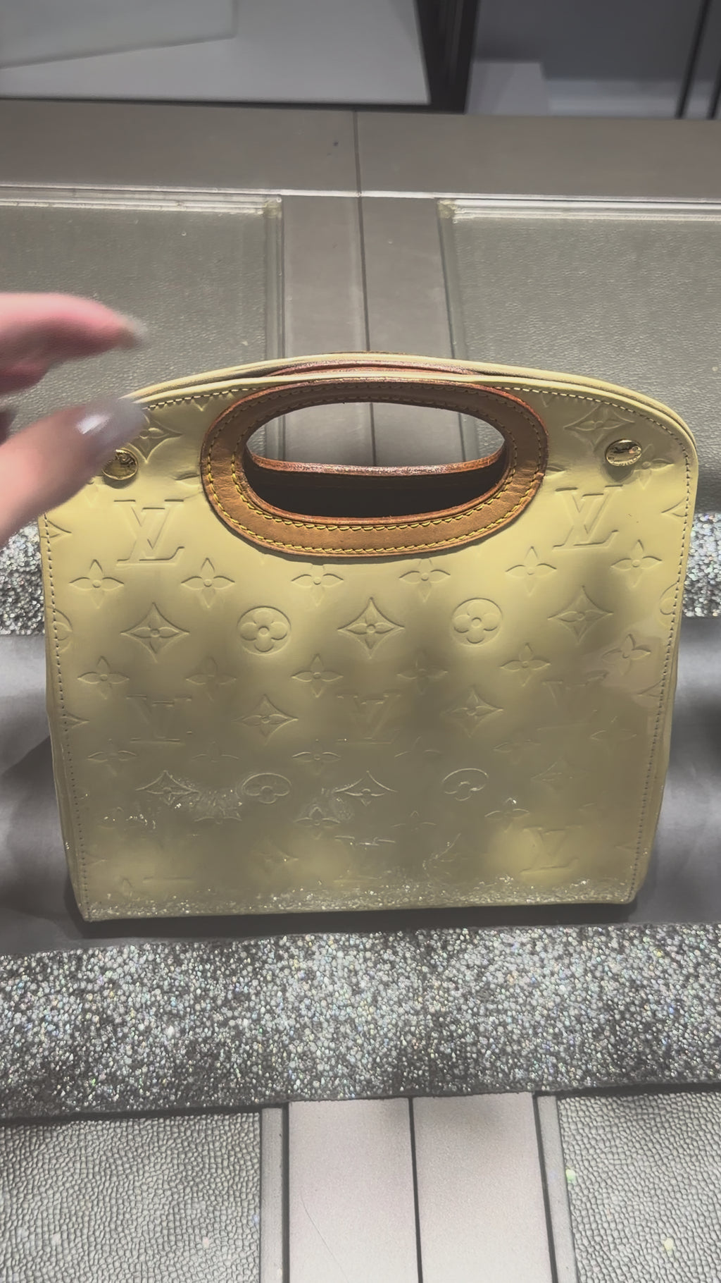 Louis Vuitton Maple Drive PM Pale Yellow Monogram Vernis Handbag