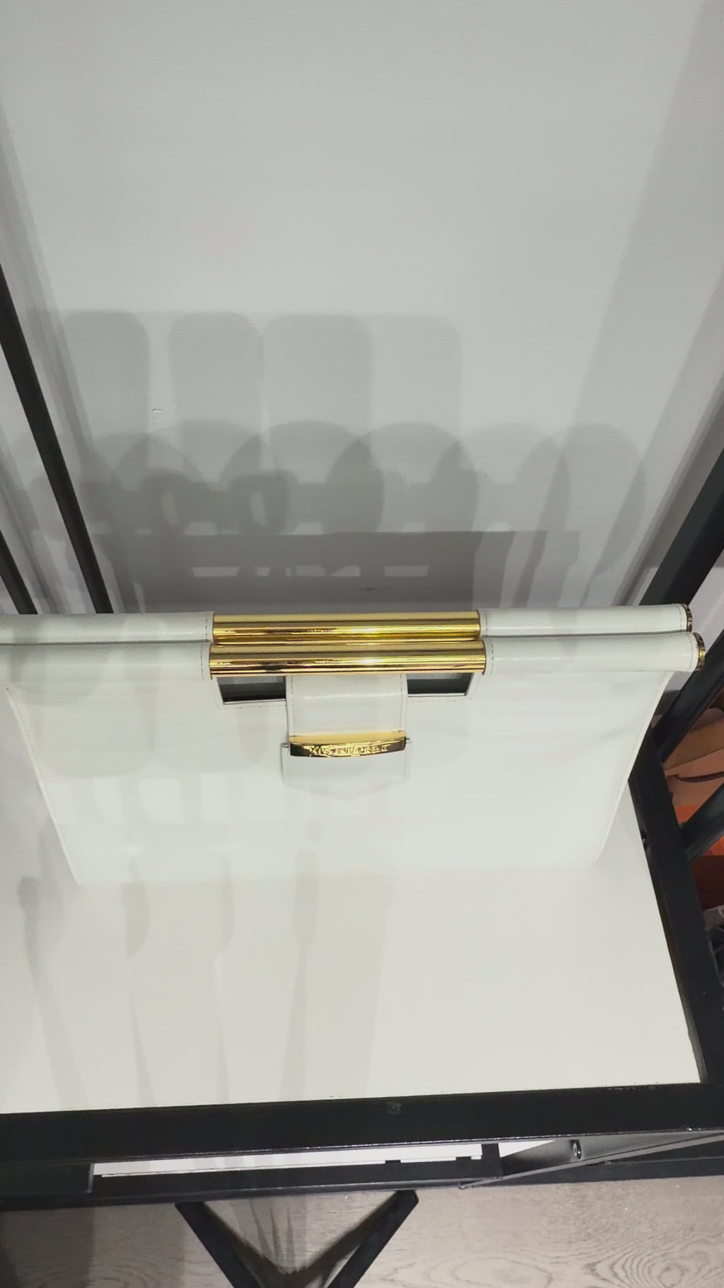 Yves Saint Laurent Vintage Structured Clutch – White