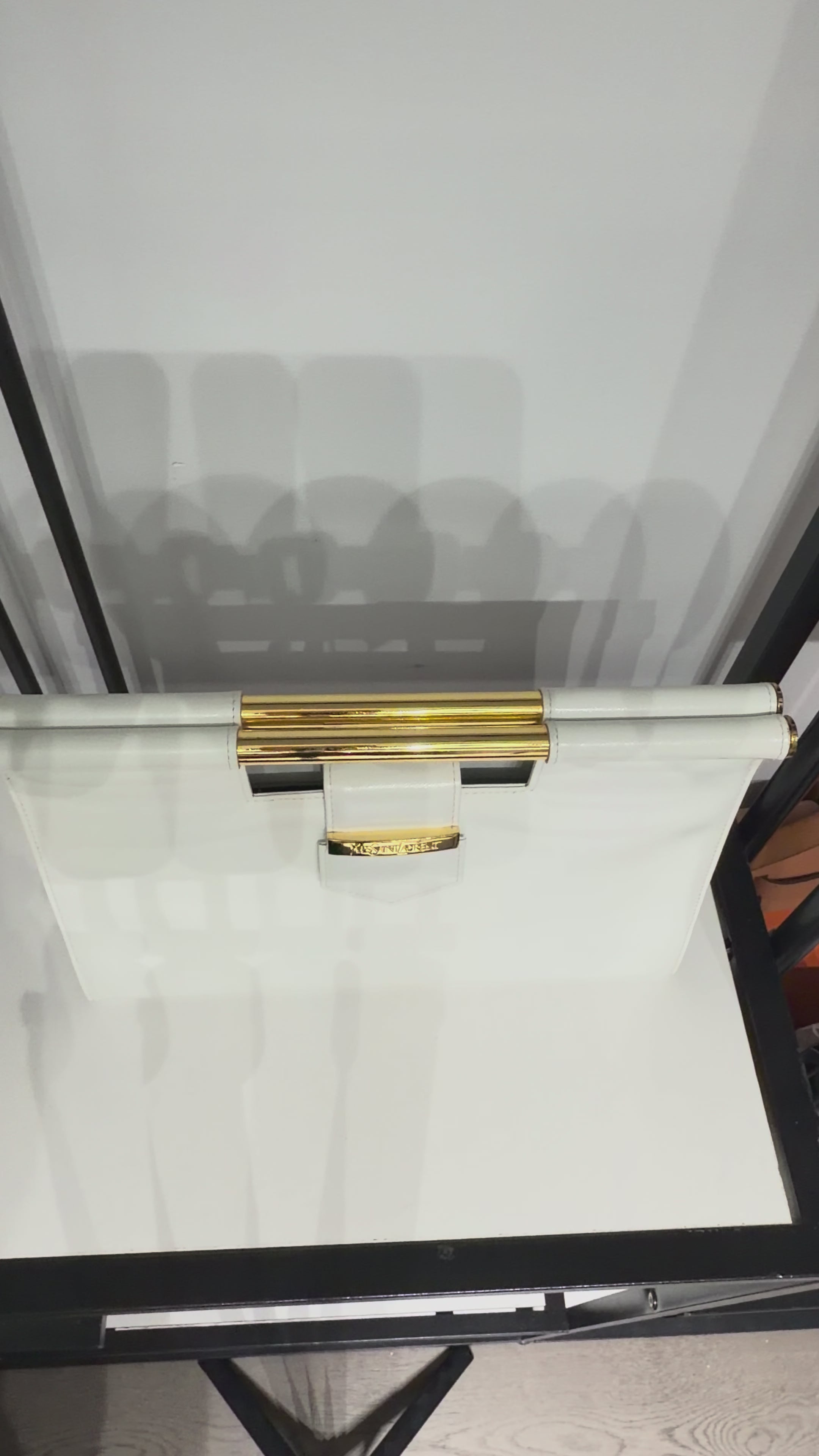 Yves Saint Laurent Vintage Structured Clutch – White