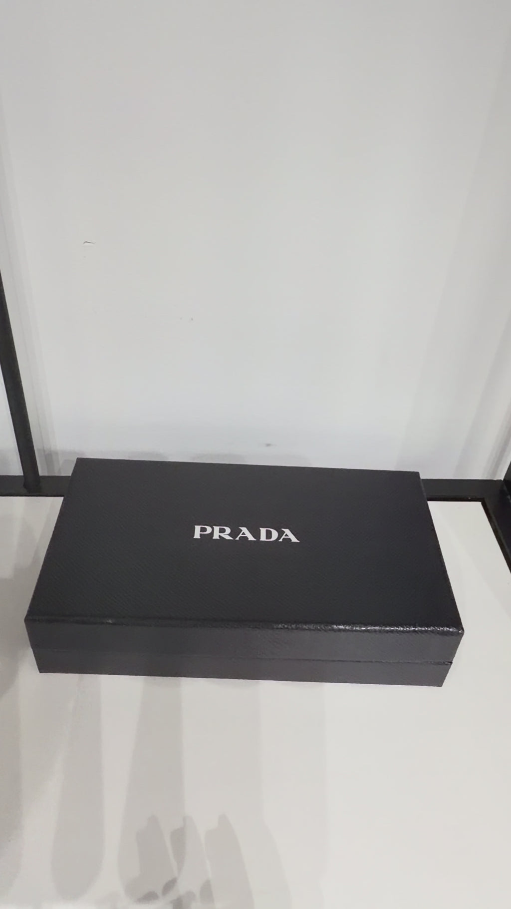 Authentic Prada Grey Saffiano Leather Bow Continental Long Wallet with Box